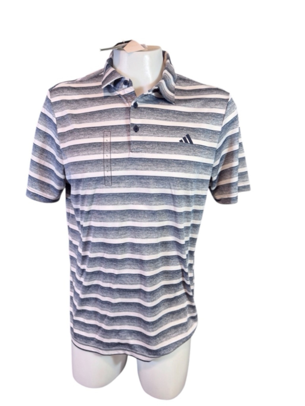 Adidas Men's Polo Shirt, Size L, Grey & White